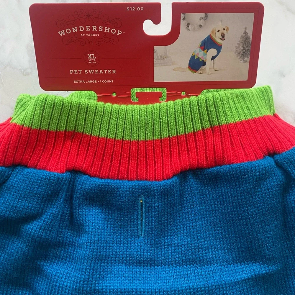 Dog Sweater size‎ XL argyle print